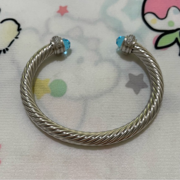 David Yurman Sterling Silver Diamond Bangle - Picture 6 of 6